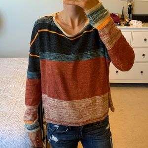 Anthropologie Moth brand striped crop pullover sweater